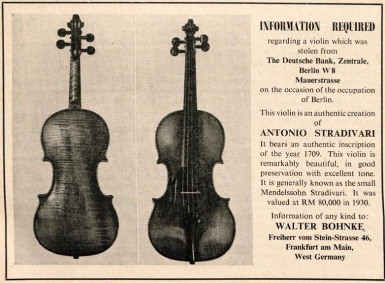 Rivista The Strad 1958 appello violino 1709